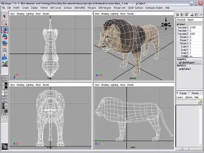 lion cat Low-poly 3D model