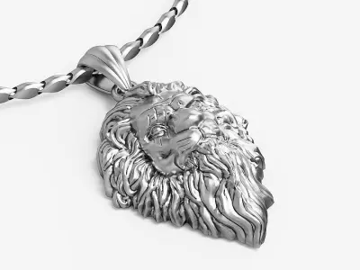 Lion pendant Silver Gold  Print 3D print model