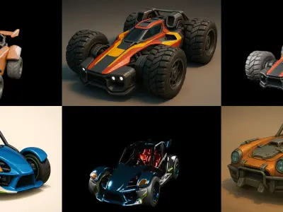 Gt one Car bundle 5 pack 100 glb 3D model