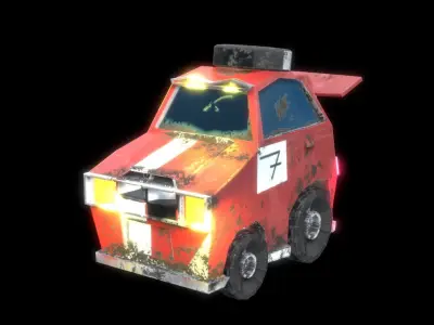 LOW POLY CAR MK21 Low-poly 3D model