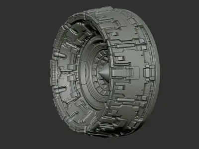 Sci-fi spaceship engine burner 3D model