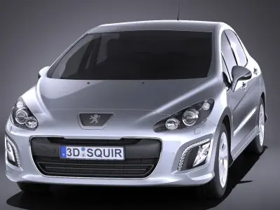Peugeot 308 hatchback 5door 2013 VRAY 3D model