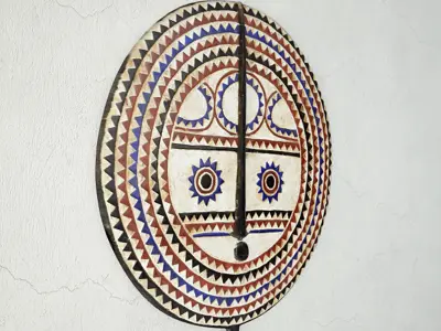 Baule Tribe Moon Mask Cote D Ivoire 3D model