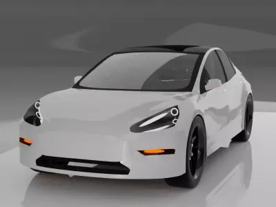 tesla model 3 electric car  3D model