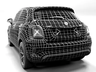 FIAT 500X Low-poly 3D model