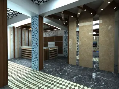 hotel reception 3D model purchase