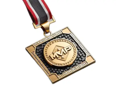 Golden MVP Award Medal Low-poly 3D model