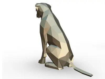 Boxer low poly greyhound 3D print model