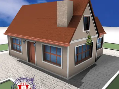 House with roof Free 3D model