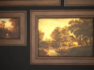 Vintage Picture and Photo Frames Set Low-poly 3D model