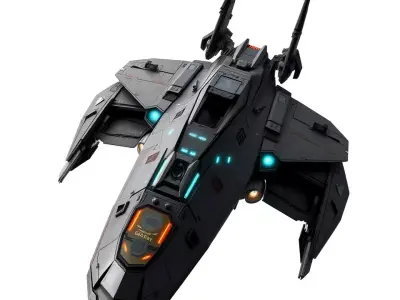 Sleek Spacefighter model pack Low-poly 3D model