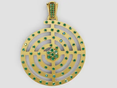 spiral gold pendant 3D printable model  3D print model