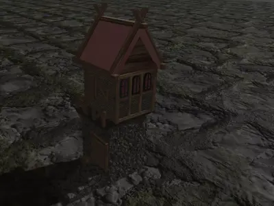 The house on the stone Low-poly 3D model