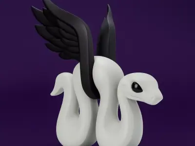 Winged Snake Spectra Viper Minimalist Ornament Decoration toy 3D print model