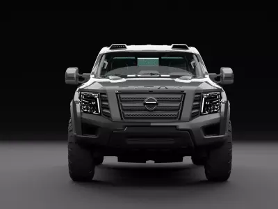 Nissan 4x4 Car Metallic Grey Dark Low-poly 3D model