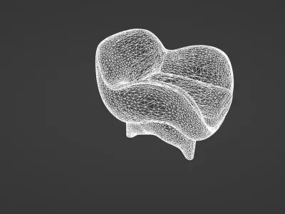 Modern Sculptural Armchair Design 3D model