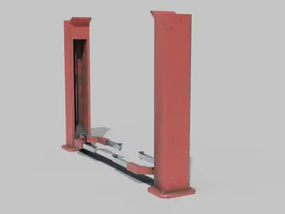 Simple Car Lift  Car Jack PBR Animated Low-poly 3D model