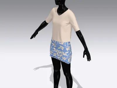 Woman Cloth Dress Low-poly 3D model