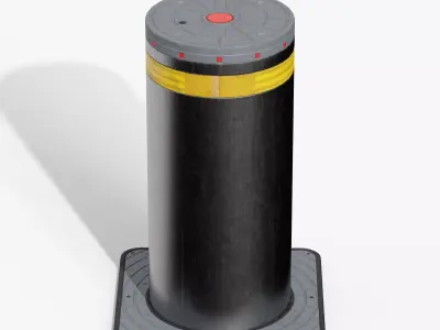 Hydraulic Bollard Low-poly 3D model