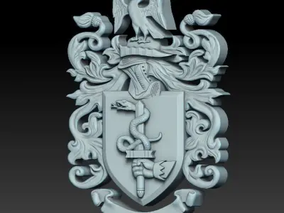 Coats of arms-family crest 3D print model