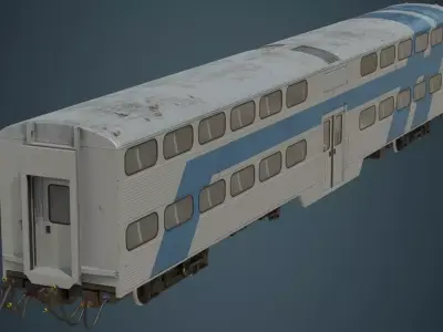 Railcar 1B Low-poly 3D model