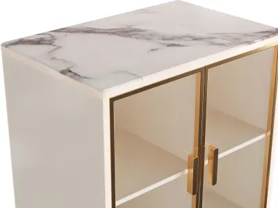 Homary-Italian Light Luxury Display Cabinet 3D model