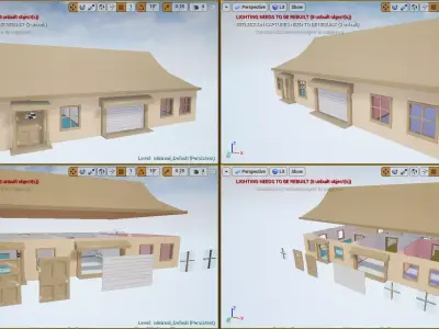 Simple Low Poly House Complete Kit Low-poly 3D model