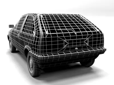 VW POLO COUPE 1980 Low-poly 3D model