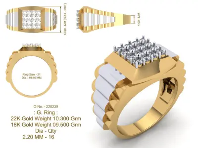 Belt Ring - Diamond 3D print model