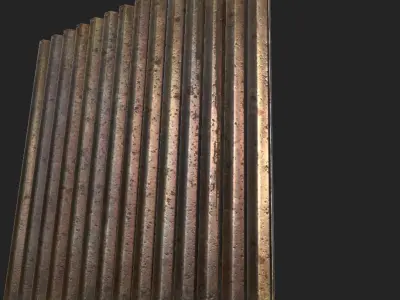 Steelworks MetalRoof Wall Low-poly 3D model