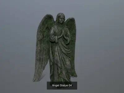 Angel Statue set 3D Model Collection