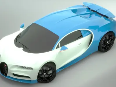 Bugatti Chiron Sport 2021 Blue White 3D model