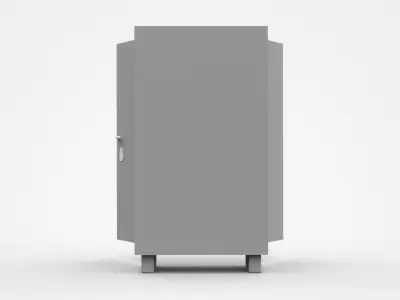  Open Doors Storage Cabinet For Industrial Tools And Parts 3D model