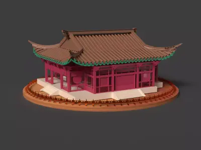 Chinese ancient house  Low-poly 3D model purchase