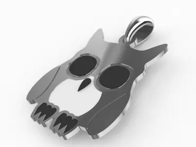 Owl Enamel Pendant 3D model Texture 3D print model