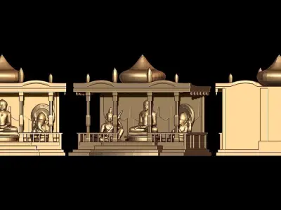 HOUSE TEMPLE 3D MODEL Low-poly 3D model