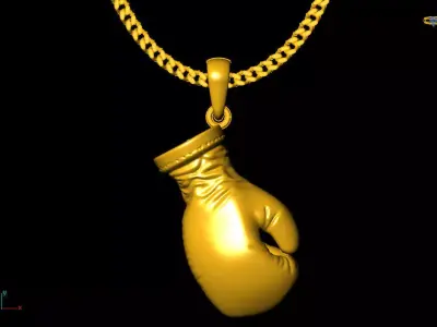 Boxing glove pendant charms - one inch pendant 3D print model 3D print model