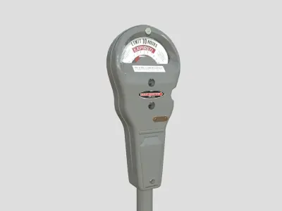 Parking Meter Gray Low-poly 3D model