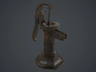 Hand Pump 2B Low-poly 3D model