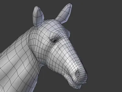 Black Stallion Low-poly 3D model