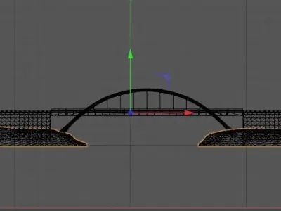 New York metal bridge  3D model