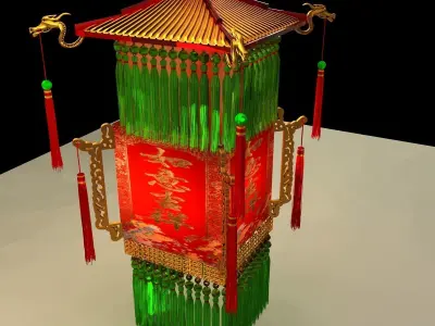 Chinese palace lantern 3D model 4