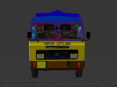 Ashok Leyland comet truck Low-poly 3D model