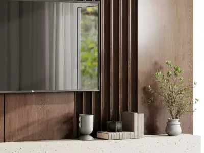 TV Wall set 33 3D model