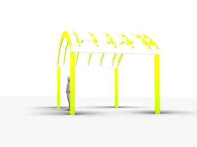 Arched Interlocking Structure Architectural Stand Alone  3D model