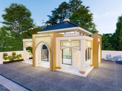 Mosque or Mushola or PrayerRoom or SmallMosque 3D Architecture 3D model