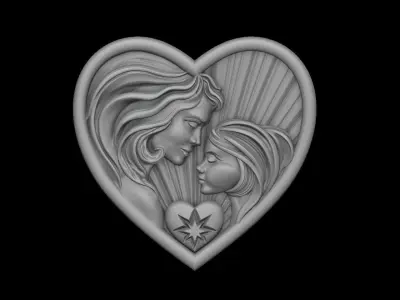 Mother-daughter 3D print model