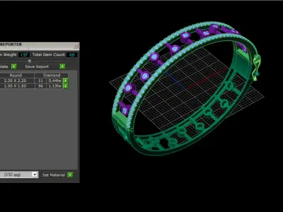 luxury jewelry bangle  3D print model