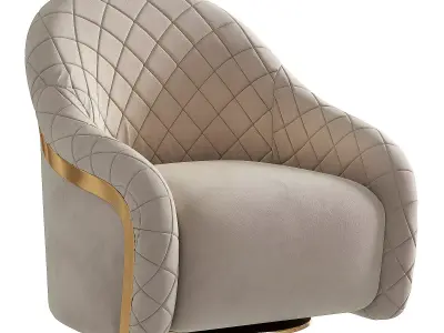  LUXURY QUILTED METAL BELT ARMCHAIR Low-poly 3D model