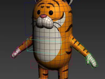 Rigged Tiger Character 3D model